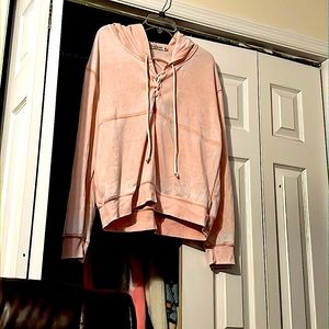 Chance or Fate Pink Lace Up Pullover Hoodie
